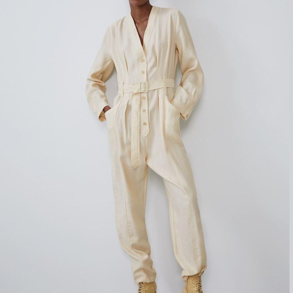 Zara Belted Lyocell Jumpsuit